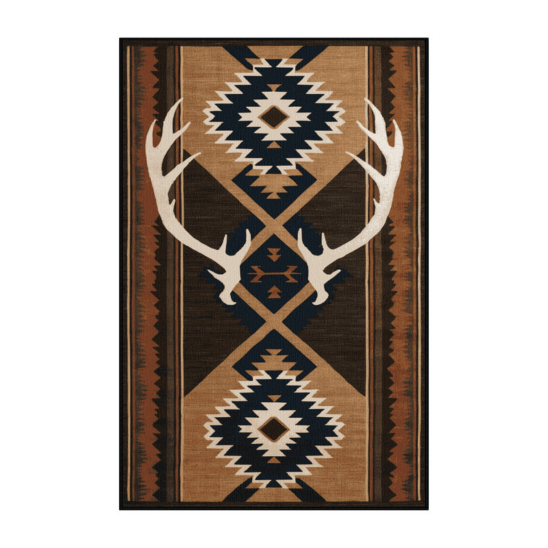  Tapis lavable Antler Southwestern, Tapis de couloir 2 pi x 4 pi
