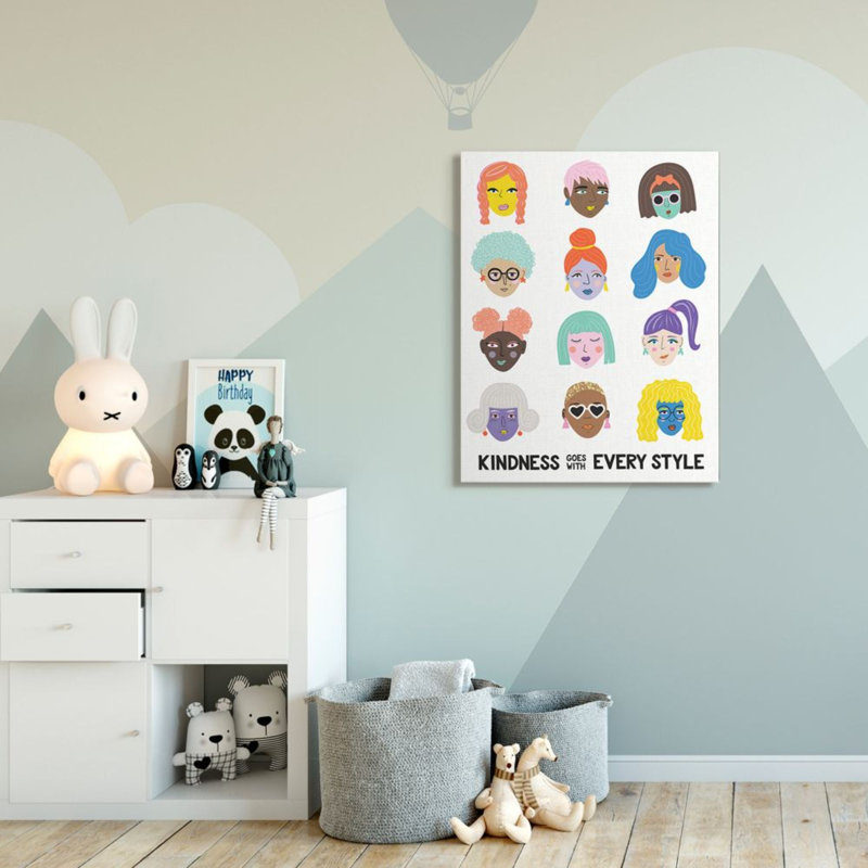 «Kindness Every Style Expression Inclus» par Nadia Hassan - impression d'art graphique, H 48 po x l 36 po x 1,5 po