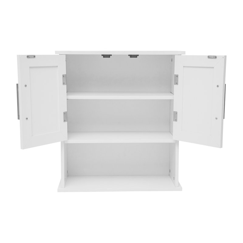 Modern Bathroom Wall Mount Medicine Cabinet With Magnetic Close Doors, White