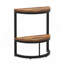 Table de bout demi-lune 2 niveaux Slim, table d'appoint en bois brun rustique 19,69 po avec tablette de rangement pour petits espaces, salon, chambre à coucher, assemblage facile