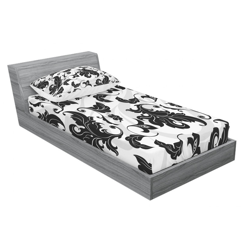 Microfiber Paisley Sheet Set, Twin Sheet Set with Fitted Sheet