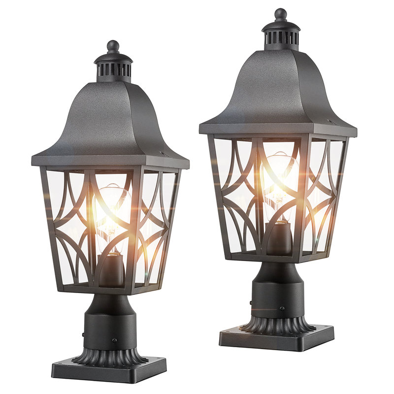 Waterproof Outdoor Post Lights (2-Pack) – Aluminum & Glass Deck Lights For Garden, Fence, Path, Patio