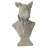 10.5"H Gray Cement Dog Bust Accent