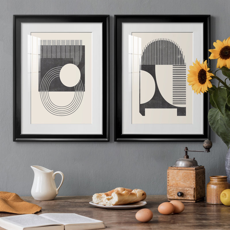 " Unknown Space III " 2 - Pieces, 30.5" H x 22.5" W x 1.25" D, Black Framed