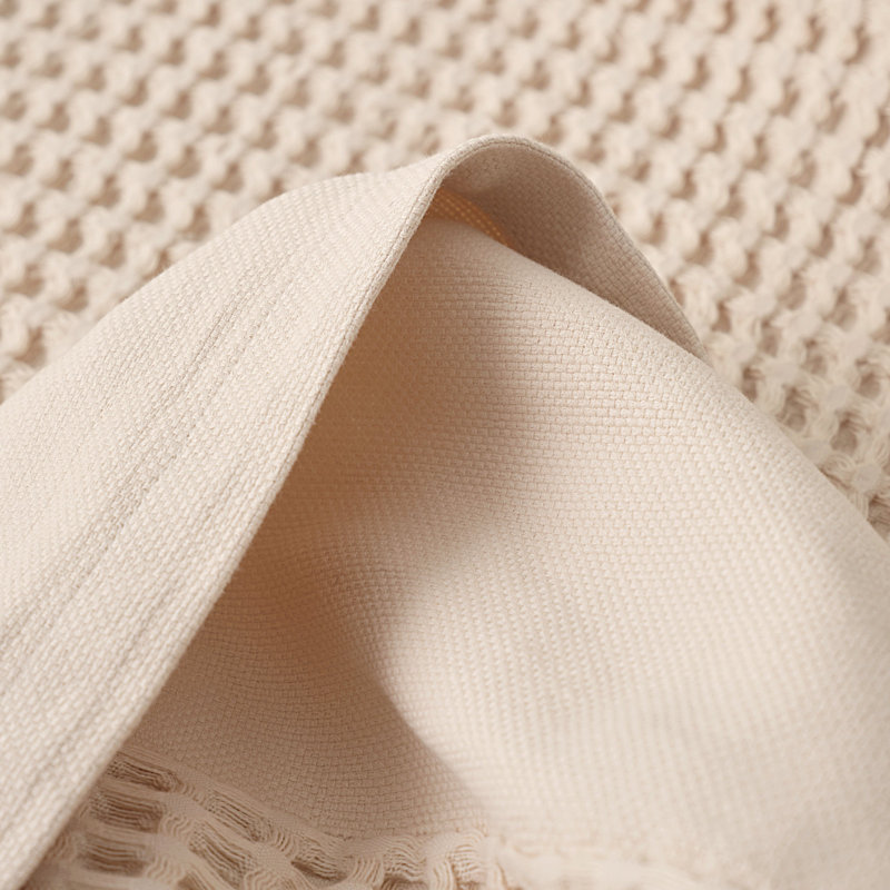 Claudios Natural Beige Polyester Modern & Contemporary Bedspread, Natural Beige