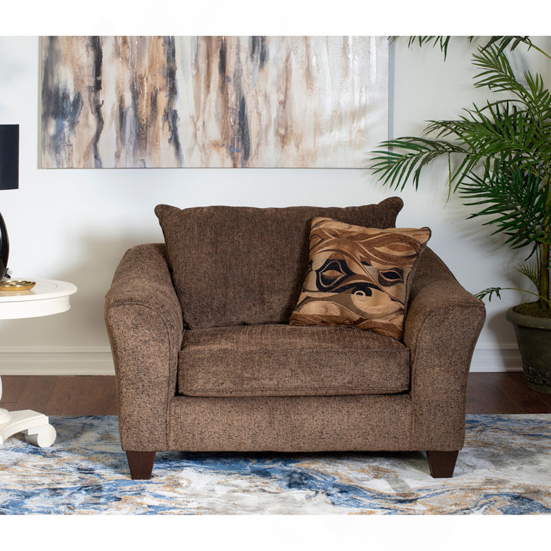 Chaise avec accoudoirs en tissu, brun