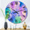 Horloge murale moderne bleue et mauve à l'encre de marbre