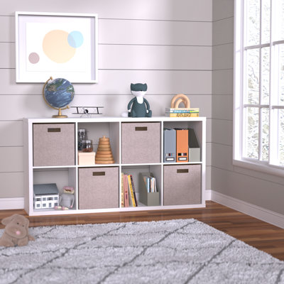 Decorative 8 Cube Bookcase With Premium Fabric Bins