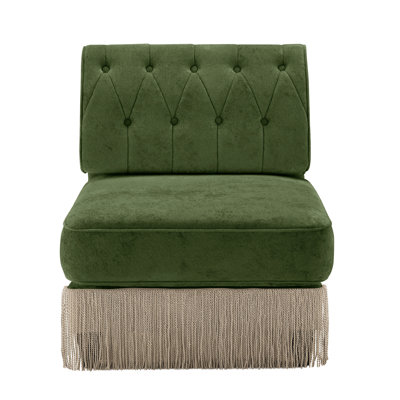 Armless Sofa Velvet-Green