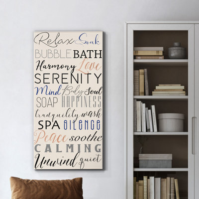 «Bath Expressions», reproduction d'art textuel sur toile tendue