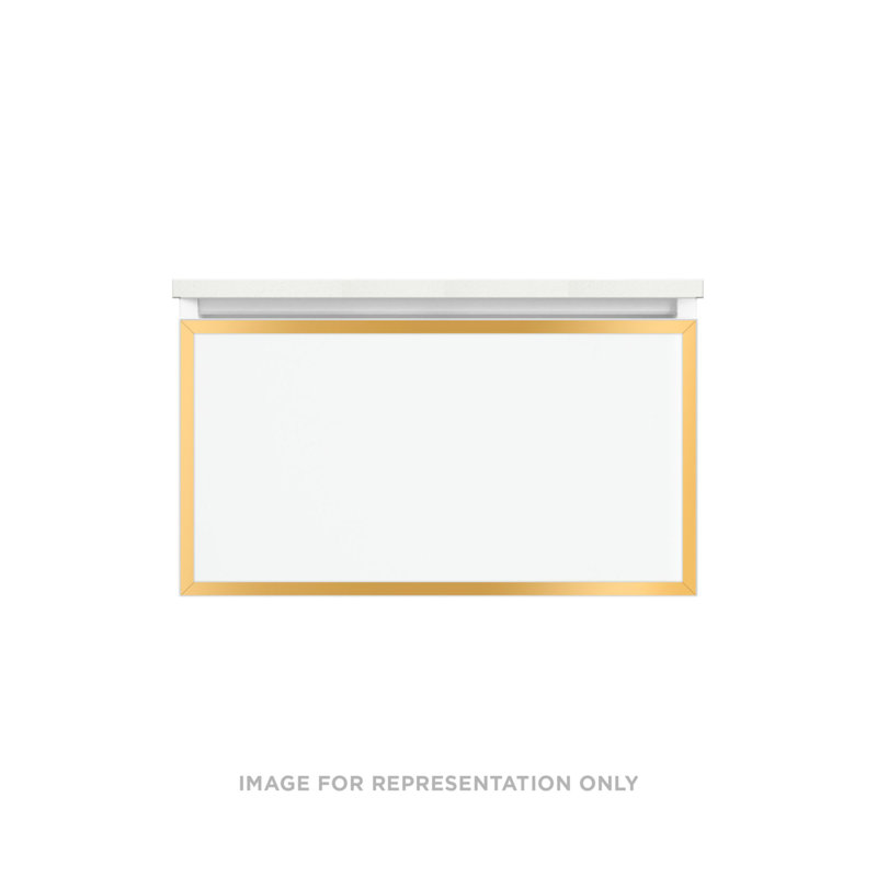 Profiles Framed 30" Bathroom Vanity Base Only, No, Plumbing Drawer, Matte Grey/Matte Gold