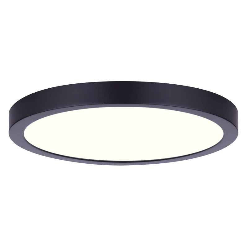 Ketchum Acrylic LED Flush Mount, Black, 1" H x 11" W x 11" D