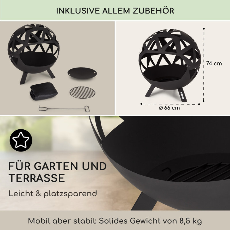 Colima Circle Wood Burning Smokeless Fire Pit, Black