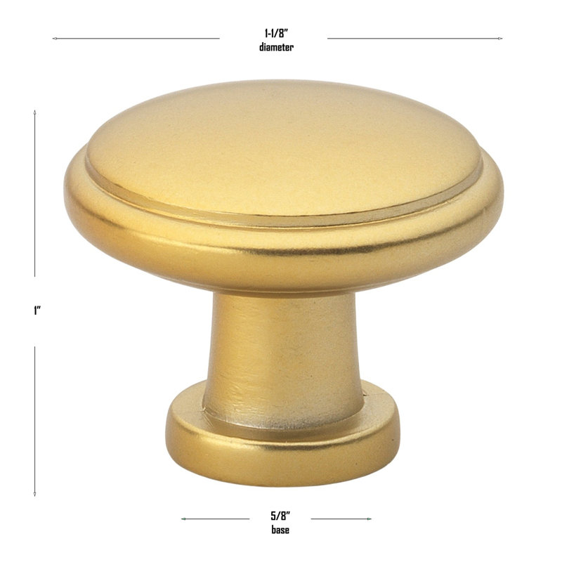 Paquet multiple de boutons de champignon de 1 1/8 po de diamètre, Laiton doré