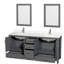 Meuble-lavabo double 72 po avec plateau en quartz et miroirs 24 po Sheffield-100481440-100500547