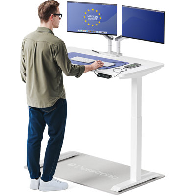 HomeOne Electric Standing Desk – Dual-Motor Height Adjustable Sit-Stand Desk with 3 Memory Presets, USB & USB-C Charging, Anti-Collision