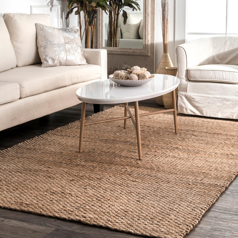 Norcott Handmade Flatweave Light Brown Rug, Rectangle 183 x 274cm