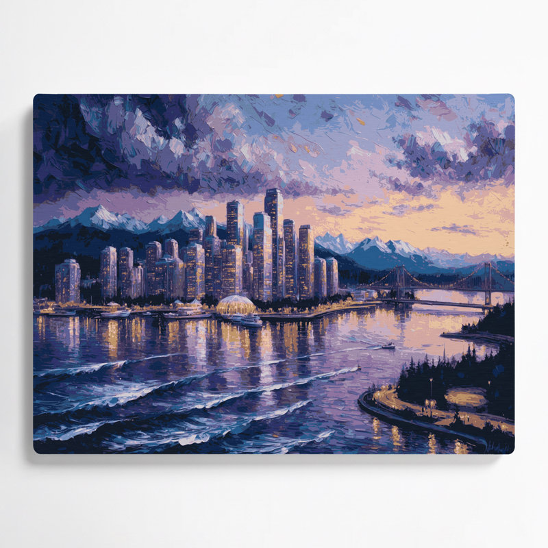 Art mural gris en villes, Vancouver, Colombie-Britannique, H 11 po x l 14 po