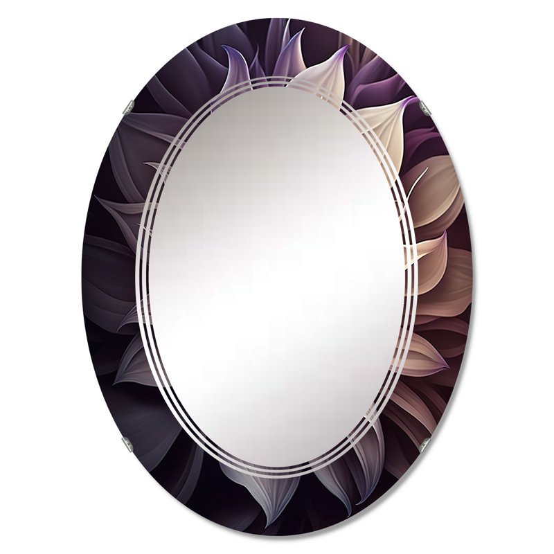 Miroir mural qualiyah mauve fleur dahlia II, 30 po x 20 po