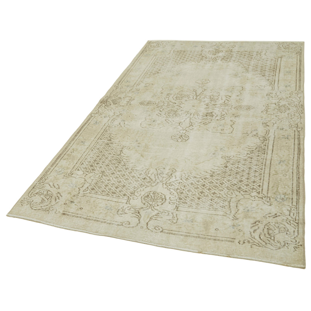 Vintage Beige Vintage Wool Handmade Area Rug