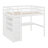 Wood Loft Bed With Built-In Wardrobe, Desk, Storage Shelves And Drawers-180785044