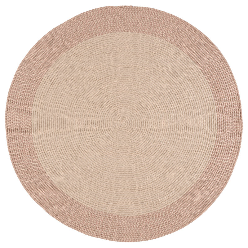 Braided 284 Hand Woven Performance Machine Washable No Pattern Rug, Round 5'