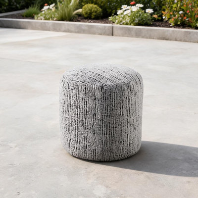 Pouf cylindrique ottoman en chenille, pouvant supporter jusqu'à 136 kg, idéal comme siège d'appoint et repose-pieds pour le salon.