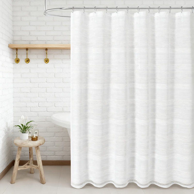 Rideau de douche Farmhouse, Blanc