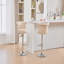 Ensemble de 2 tabourets de bar réglables en velours, pieds en métal plaqué argent, têtes de clou chromées, chaise d'appoint de base à hauteur de comptoir-1848922482