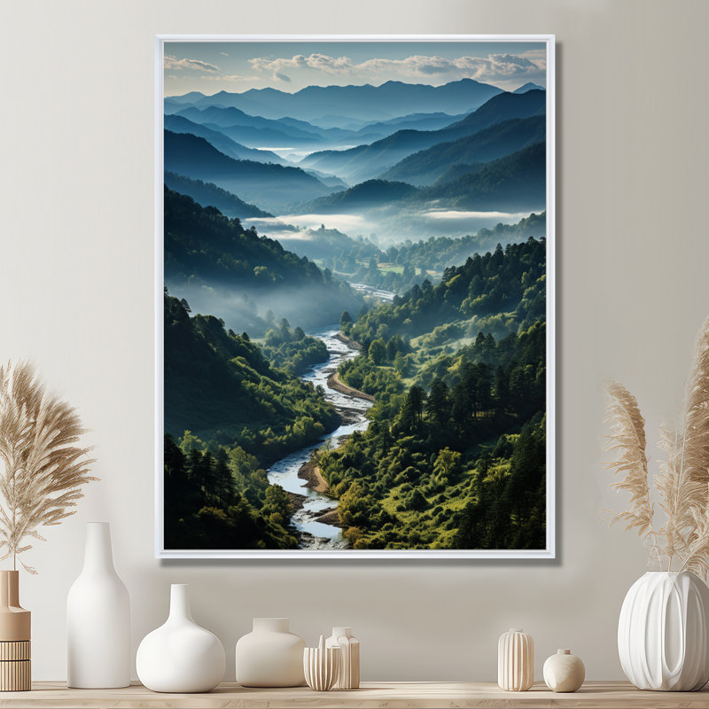 États-Unis, Great Smoky Mountains & Rivers - États-Unis, art mural encadré, H 20 po x l 12 po, Blanc