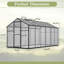 Serre en polycarbonate, serre avec double porte affleurante, gouttière et fenêtre de ventilation, serre