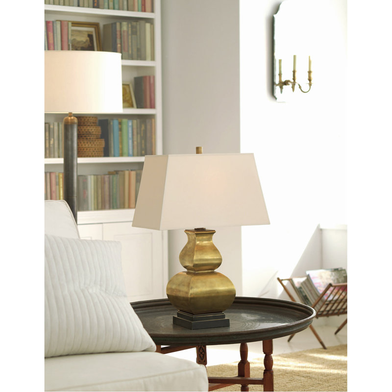 Chapman & Myers Fang Gourd Table Lamp, Antique-Burnished Brass, Fabric