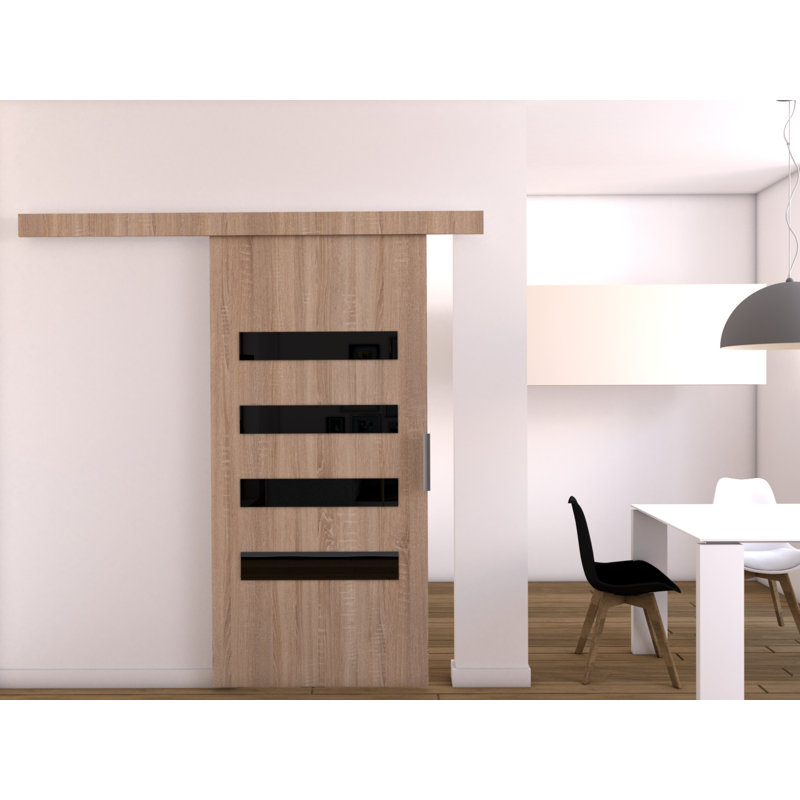 Cassius Veneers Sliding Doors, 205cm H x 86cm W x 1.6cm D, Sonoma Oak
