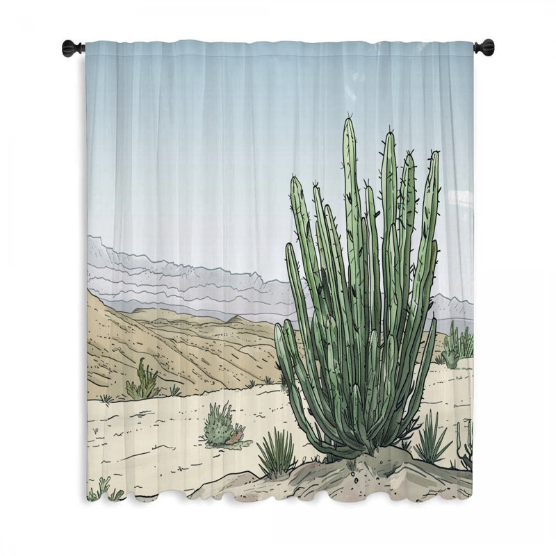 Rideau transparent en polyester Illya, L 50 po x L 96 po