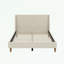 Modern Beige Velvet Upholstered Platform Bed with Wingback Headboard and  Wooden Legs, No Box Spring Needed, Queen Size-1443706239-1475453764