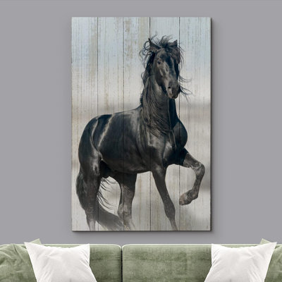 Impression sur toile, "Cadre de cheval noir"