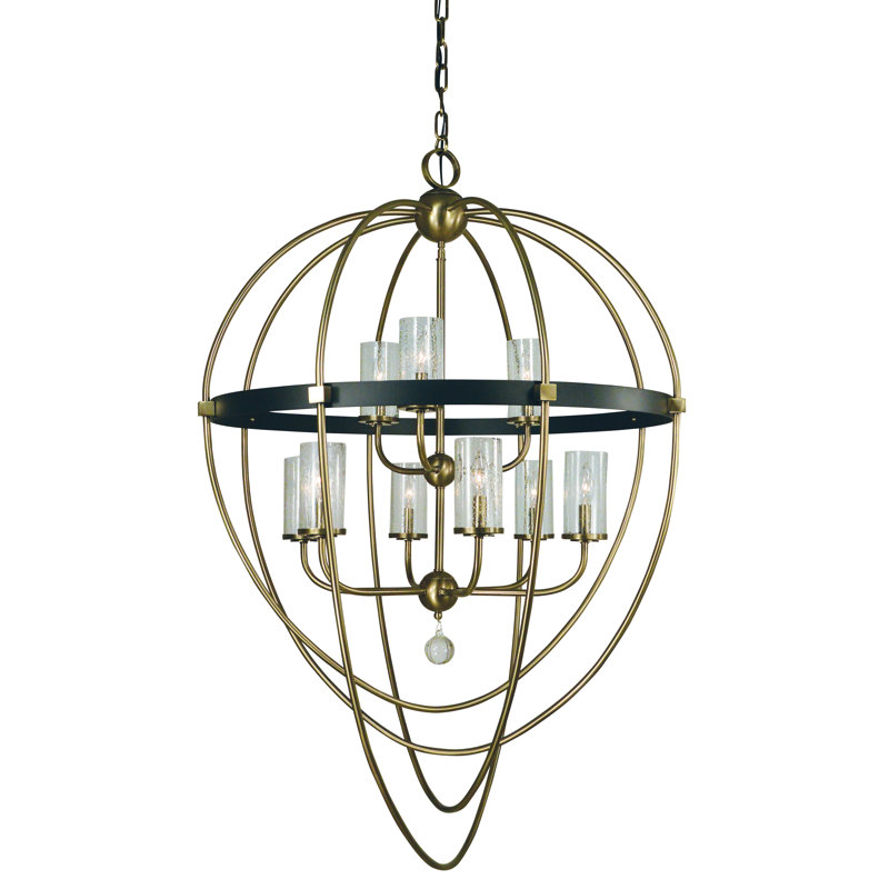 Lustre 9 lumières Kahlina par Everly Quinn, Laiton antique
