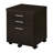 2-piece Home Office Set L-Shape Desk with File Cabinet Cappuccino