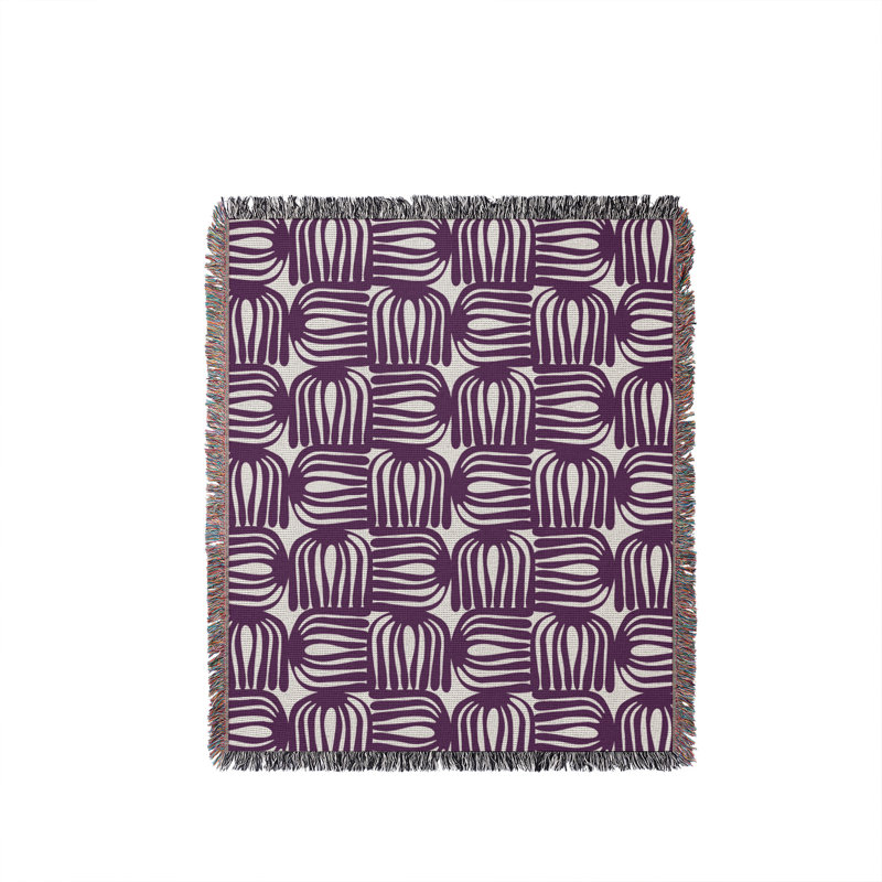 Jeté en coton Hami, 60 po x 80 po, Violet