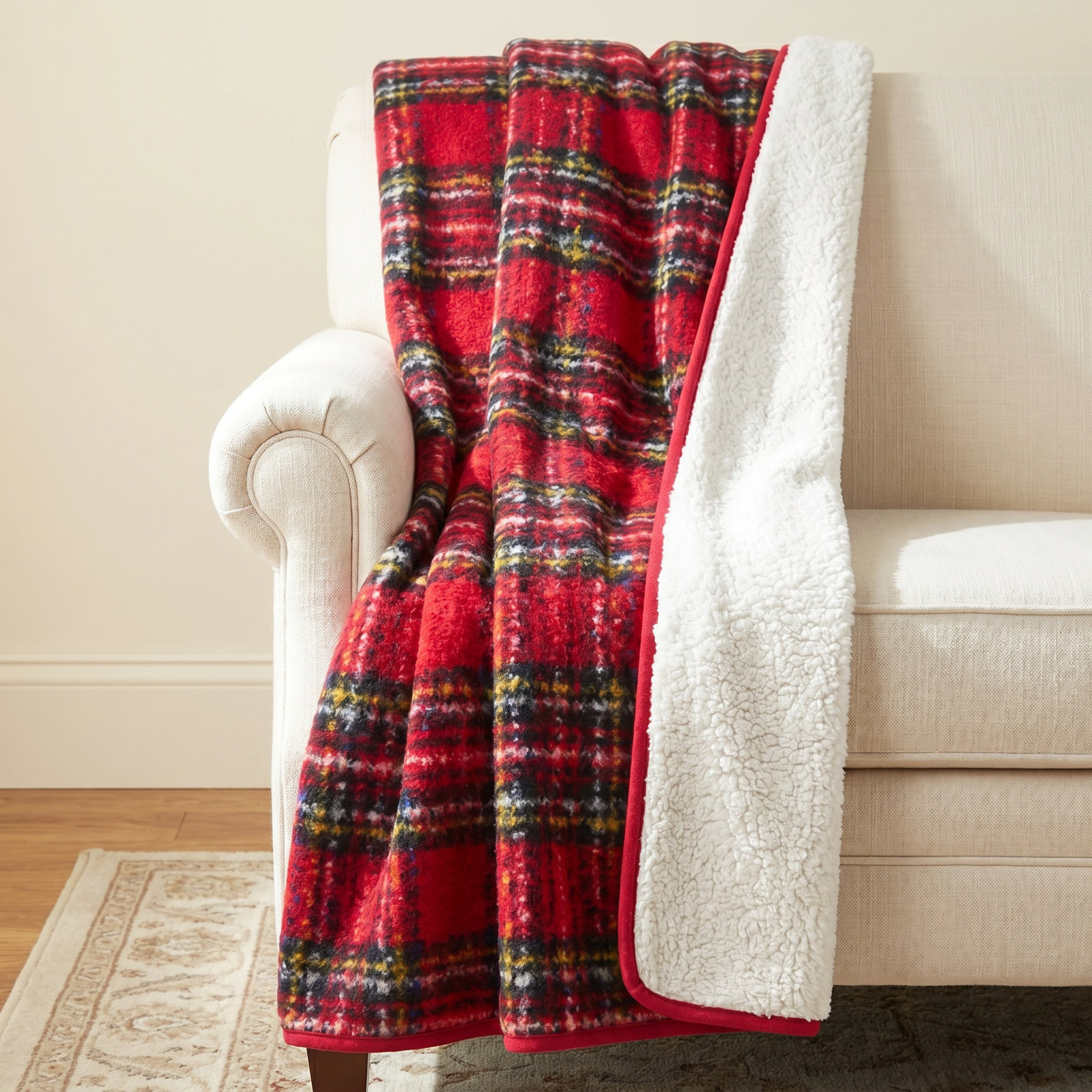 Delvina Faux Mohair Throw Blanket
