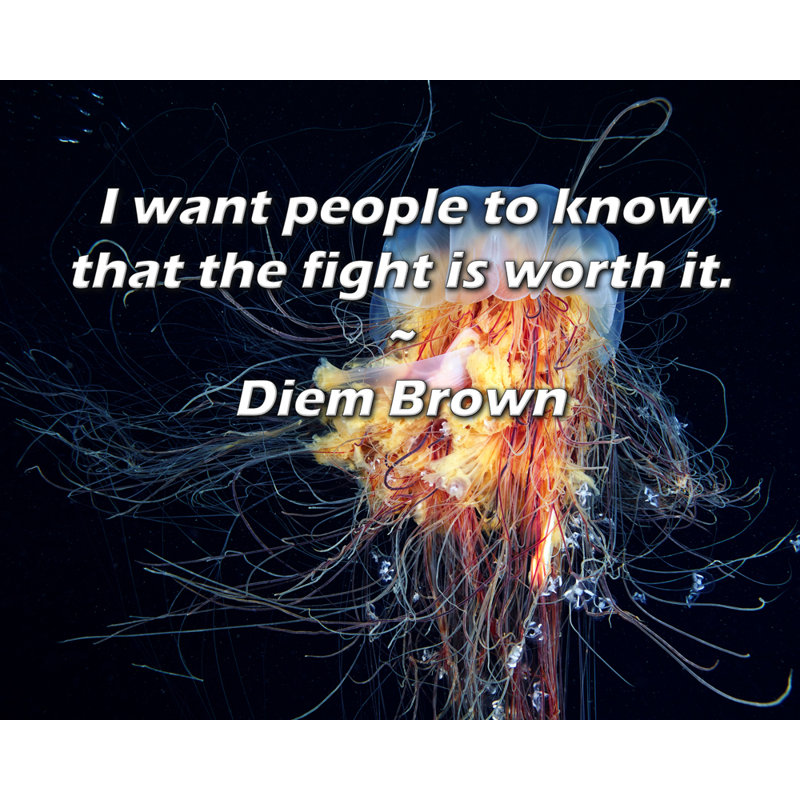 Artsy Quote "I want people to know that the fight is worth it." By Diem Brown Gallery Wrapped Canvas, 17" H x 24" W
