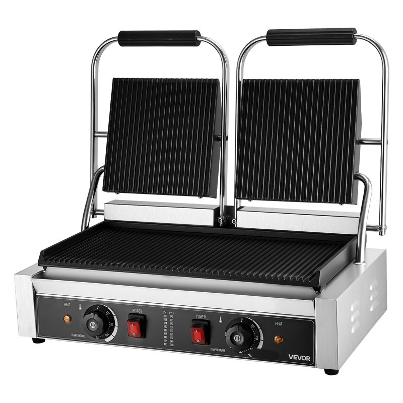Commercial Panini Press Grill Electric Sandwich Maker Griddle Plate 19x9in