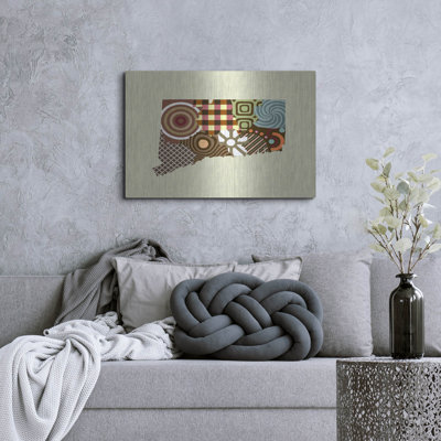 Wrought Studio ™ «Connecticut State Map» par Lanre Adefioye, mur en métal