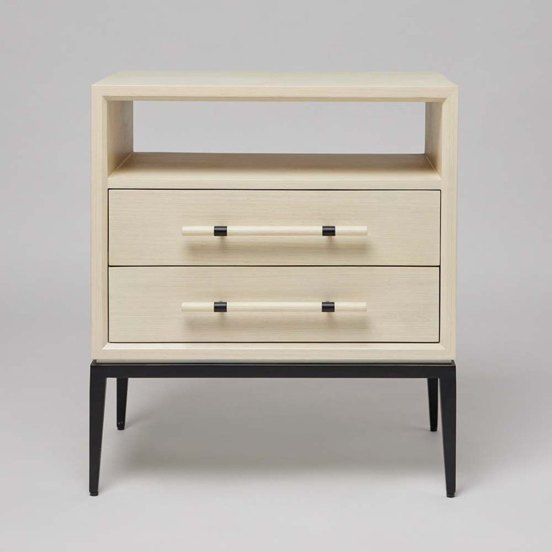 Commode de chevet Burton - Parchemin, Parchemin / noir mat