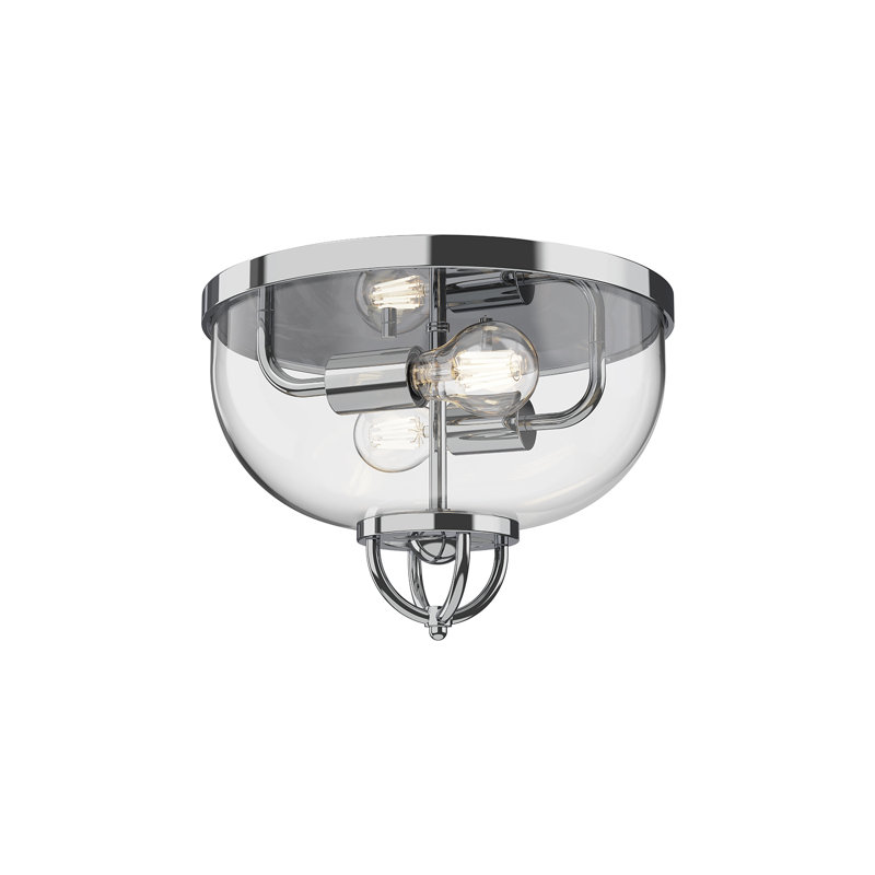 Plafonnier encastré en verre Alwaleed, Chrome