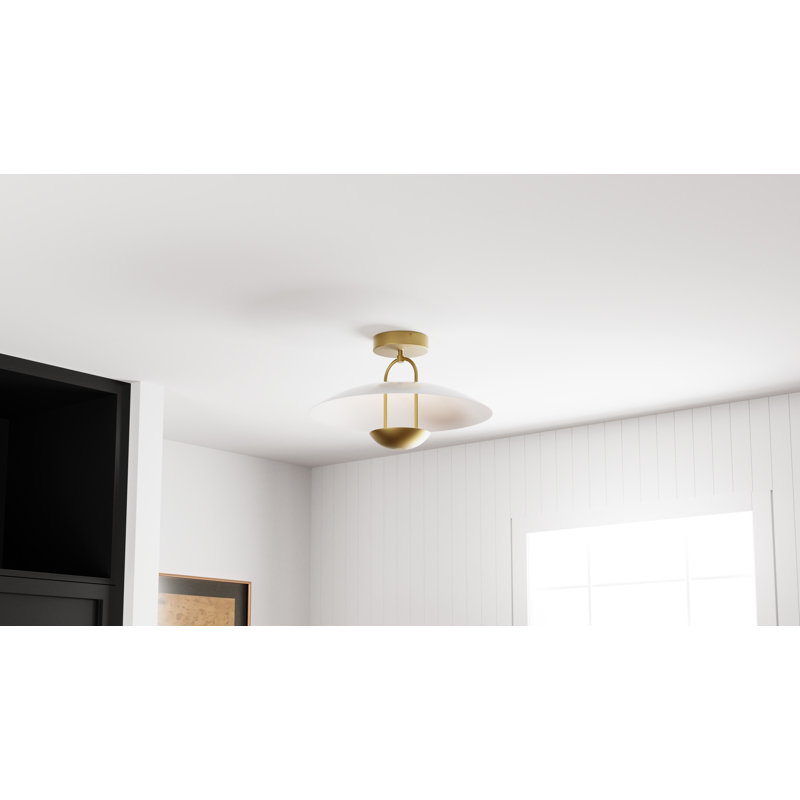 Bingham Integrated LED Semi-Flush Mount, Brushed Gold, White