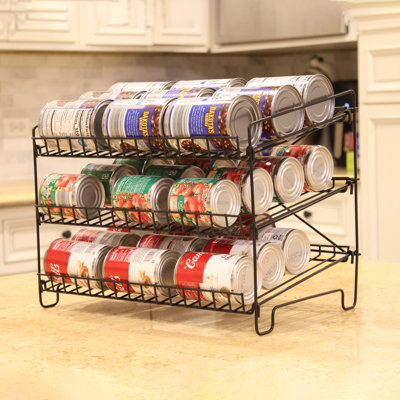 Syreeta 16" x 12.5" x 10" Wire Rack for Countertop Use with 3 Open Shelves, Black