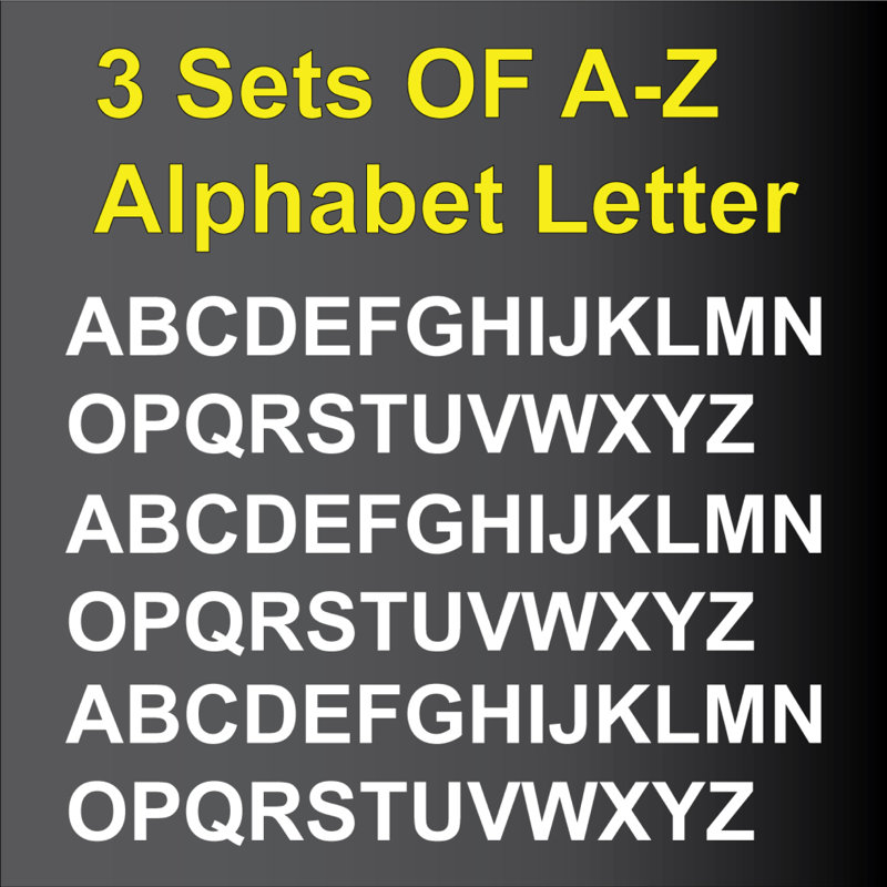 3 ensembles de décalcomanies alphabétiques - Autocollants en vinyle personnalisés pour fenêtre, porte, mur, voiture et boîte aux lettres - Lettrage durable et polyvalent - Facile à appliquer et à enlever - Parfait pour les enseignes, les projets de