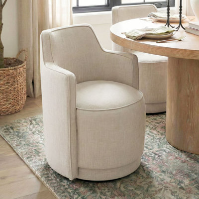 19" Upholstered Fully Assembled Swivel Dining Armchair