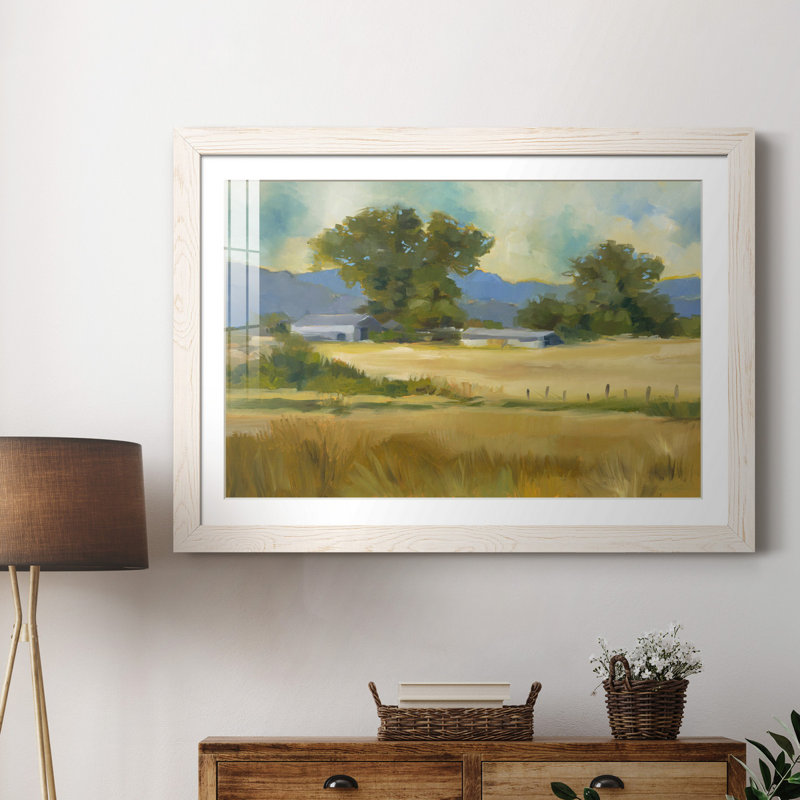 «Down on the Farm», reproduction d'art sur papier encadrée, H 31,5 po x l 23,5 po x P 1,5 po, Cadre blanc